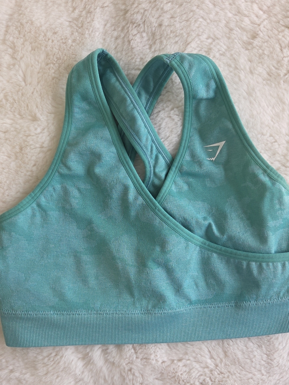 Gymshark Teal Seamless Crossback Sports Bra